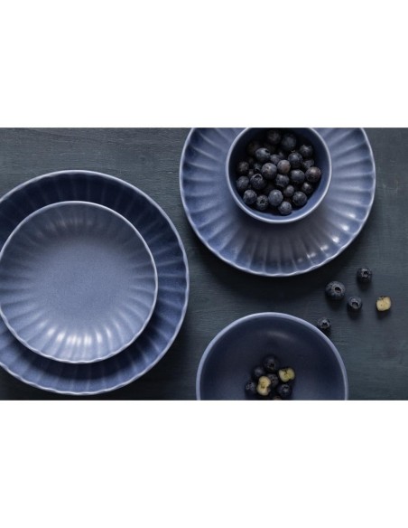 Assiettes calottes Olympia bleues 160x40 mm - lot de 6