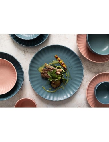 Assiettes plates Olympia Corallite vertes 205 mm - lot de 6