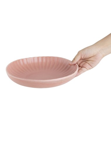 Assiettes calottes Olympia Corallite rose 220x50 mm - lot de 6
