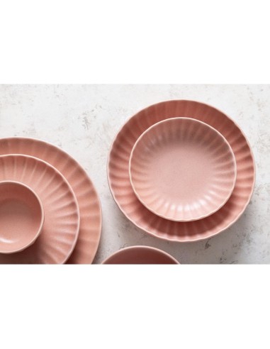 Assiettes calottes Olympia Corallite rose 220x50 mm - lot de 6
