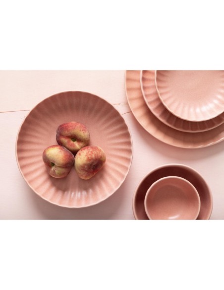 Assiettes calottes Olympia Corallite rose 220x50 mm - lot de 6