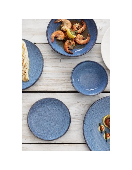 Assiettes plates Olympia Denim Blue 180mm - lot de 6