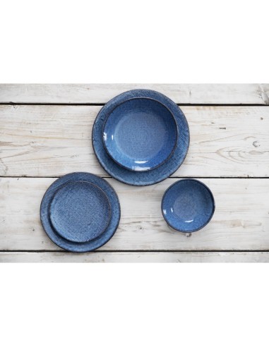Assiettes plates Olympia Denim Blue 230 mm - lot de 6