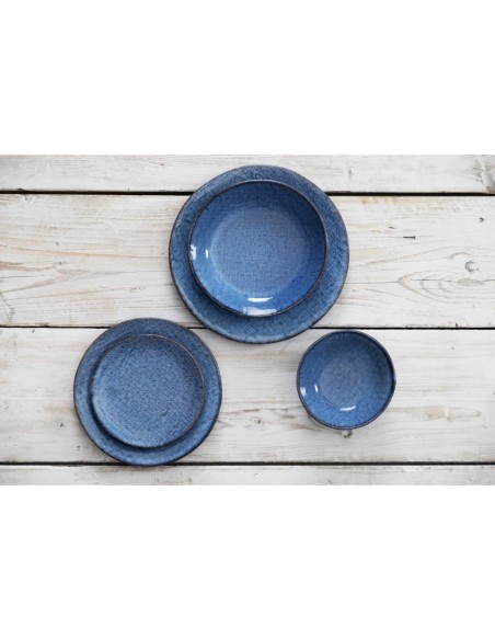 Assiettes plates Olympia Denim Blue 230 mm - lot de 6