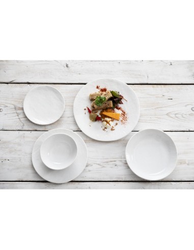Assiettes plates Olympia Denim White 180 mm - lot de 6