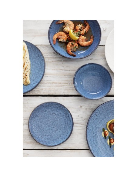 Bols plats Olympia Denim Blue 220mm - lot de 6