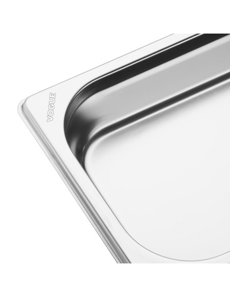 Plateau inox GN 2/4 Vogue 40mm - Durable et empilable