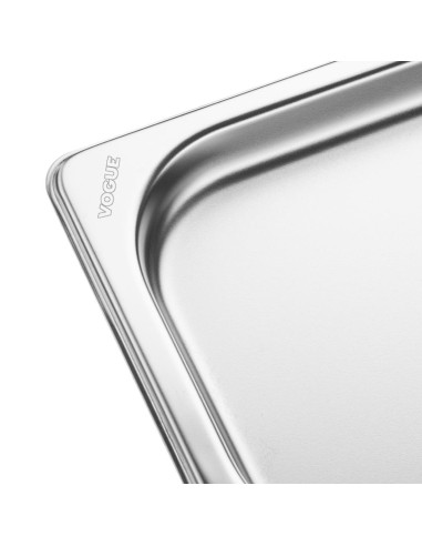 Plateau inox GN 2/4 Vogue 20mm - Durable et empilable