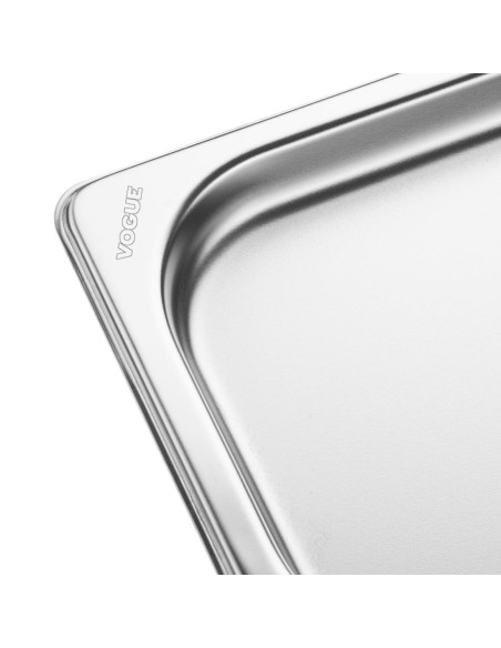 Plateau inox GN 2/4 Vogue 20mm - Durable et empilable