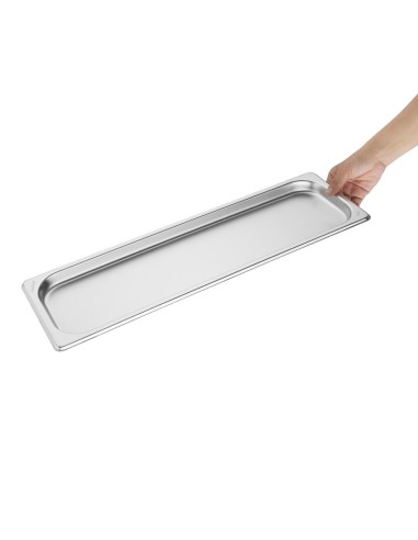 Plateau inox GN 2/4 Vogue 20mm - Durable et empilable