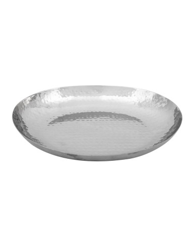 Plat ovale en acier inoxydable martelé Olympia 280x230 mm