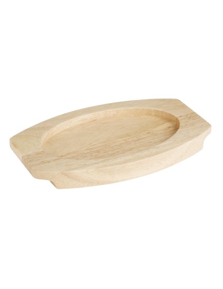 Planche en hévéa pour plat ovale en fonte Olympia 210x120mm