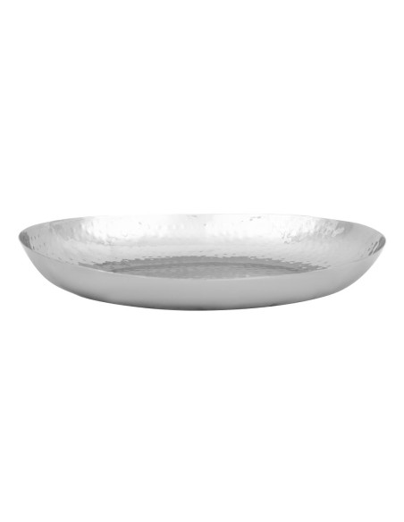 Plat ovale en acier inoxydable martelé Olympia 280x230 mm