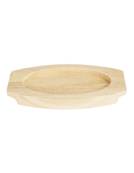 Planche en hévéa pour plat ovale en fonte Olympia 210x120mm