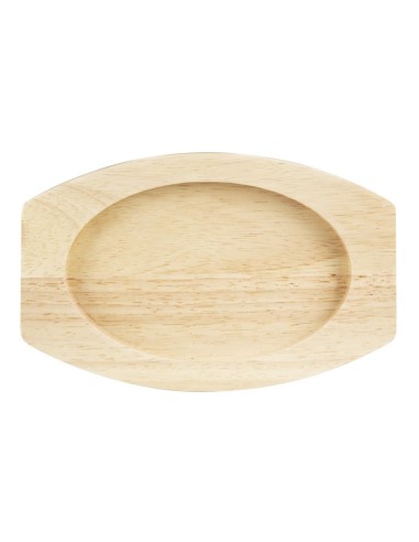 Planche en hévéa pour plat ovale en fonte Olympia 210x120mm