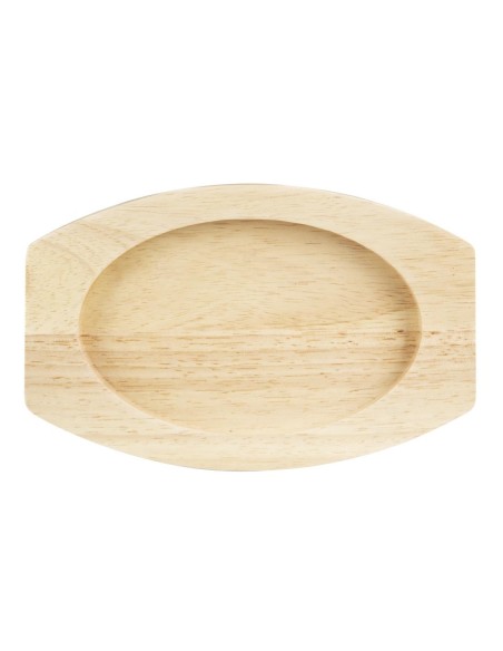 Planche en hévéa pour plat ovale en fonte Olympia 210x120mm