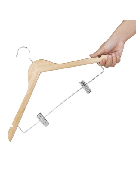 Cintres en bois Bolero - lot de 10, double pince