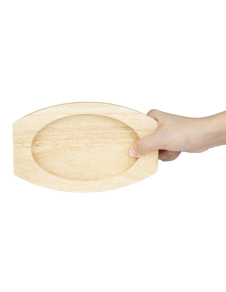 Planche en hévéa pour plat ovale en fonte Olympia 210x120mm
