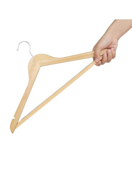 Cintres en bois naturel Bolero - lot de 10 pour hôtels