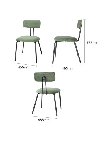 Chaises Bolero Fairfield noyer et vert - lot de 2