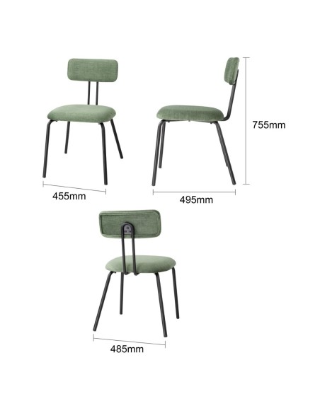 Chaises Bolero Fairfield noyer et vert - lot de 2
