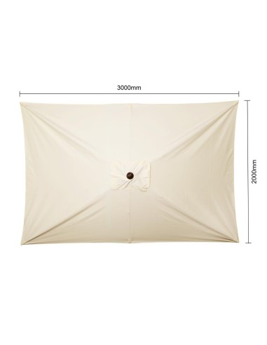 Parasol rectangulaire Bolero Seville 2x3m crème - Protection UV