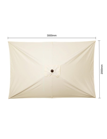 Parasol rectangulaire Bolero Seville 2x3m crème - Protection UV