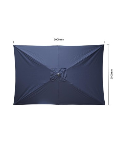 Parasol rectangulaire Bolero Seville 2x3m bleu marine
