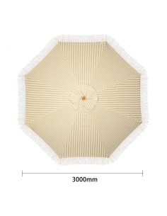 Parasol rond Bolero Sicile 2,5 m - toile UV, mât bois 2