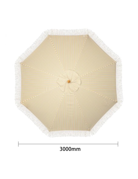 Parasol rond Bolero Sicile 2,5 m - toile UV, mât bois