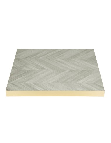Plateau carré Bolero Chevron 700 mm - Design doré