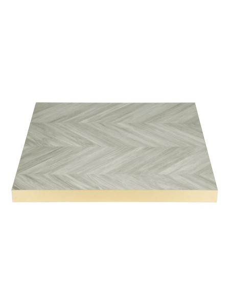 Plateau carré Bolero Chevron 700 mm - Design doré