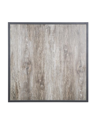 Plateau de table extérieur carré Bolero 700 mm - verre trempé gris
