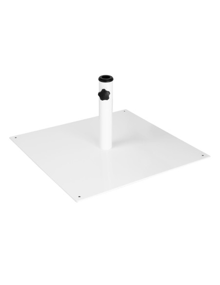 Pied de parasol plat en métal Bolero blanc - 18 kg