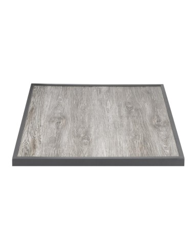 Plateau de table extérieur carré Bolero 700 mm - verre trempé gris