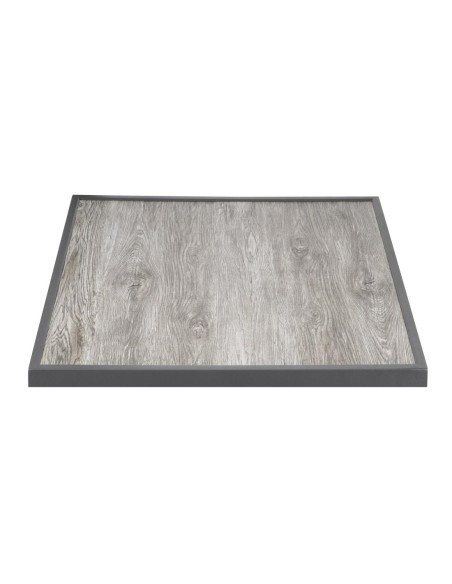 Plateau de table extérieur carré Bolero 700 mm - verre trempé gris