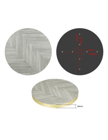 Plateau rond Bolero Chevron 600 mm - Design contemporain