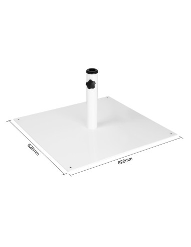 Pied de parasol plat en métal Bolero blanc - 18 kg