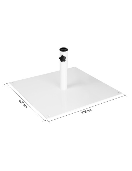 Pied de parasol plat en métal Bolero blanc - 18 kg
