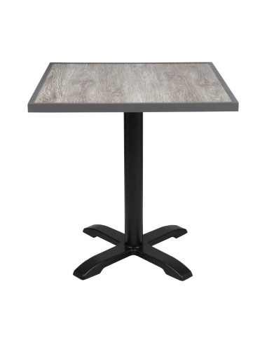 Plateau de table extérieur carré Bolero 700 mm - verre trempé gris