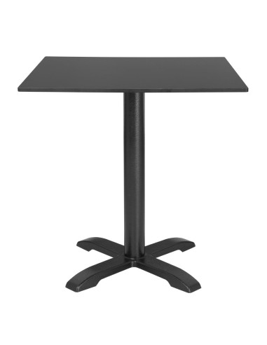 Plateau carré noir mat Bolero 700 mm - intérieur/extérieur