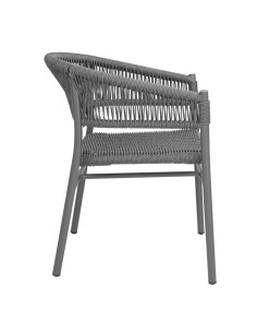 Fauteuils en corde grise Bolero Florence - lot de 2 2