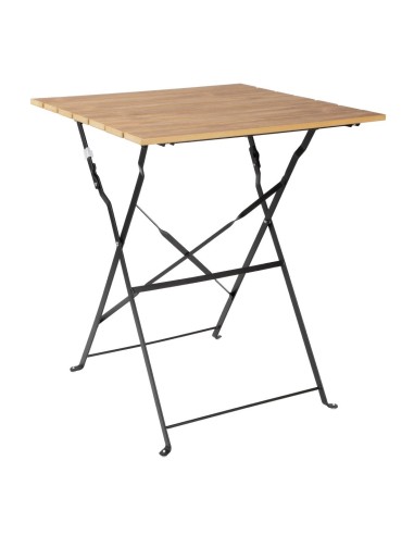 Table terrasse carrée Bolero Perth effet bois - 710x600 mm