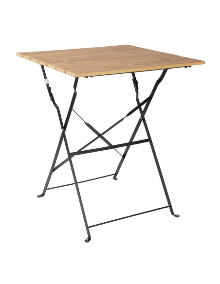 Table terrasse carrée Bolero Perth effet bois - 710x600 mm