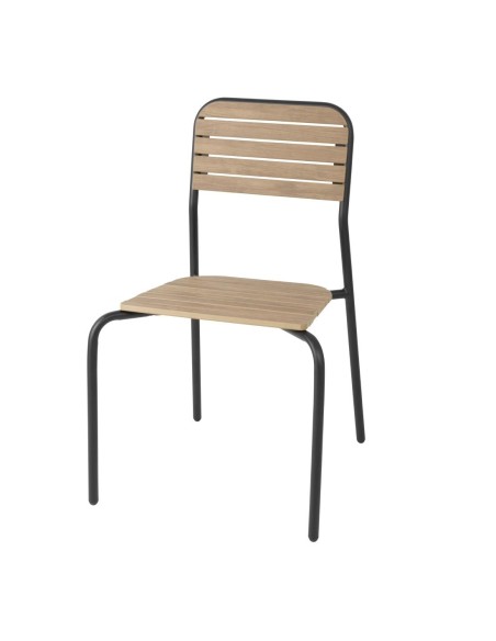 Chaises d'extérieur Bolero Santorini effet bois - lot de 4