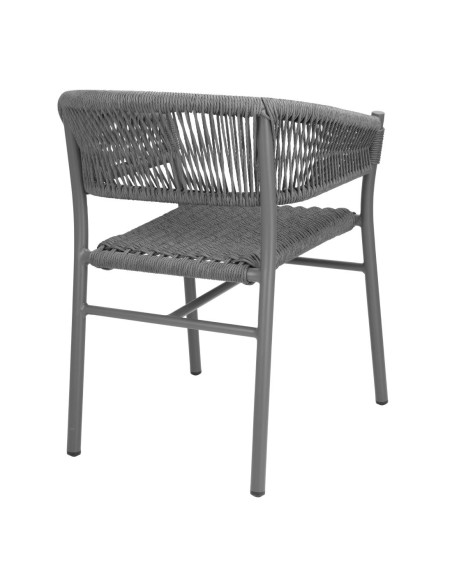 Fauteuils en corde grise Bolero Florence - lot de 2