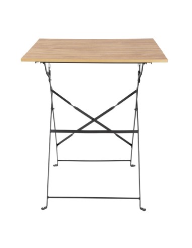 Table terrasse carrée Bolero Perth effet bois - 710x600 mm
