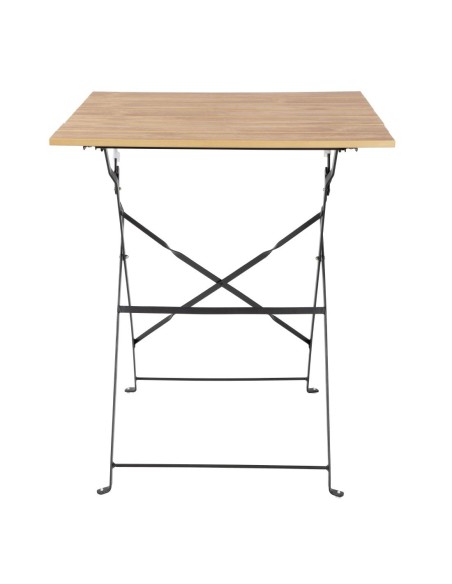 Table terrasse carrée Bolero Perth effet bois - 710x600 mm