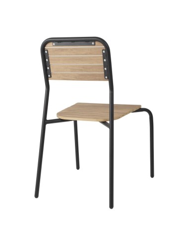 Chaises d'extérieur Bolero Santorini effet bois - lot de 4