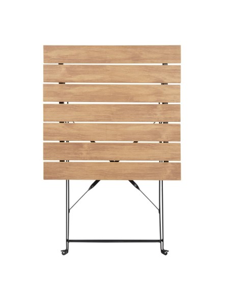 Table terrasse carrée Bolero Perth effet bois - 710x600 mm